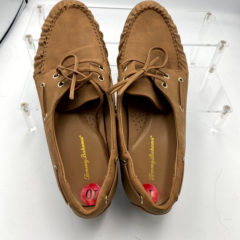 Tommy Bahama Nahara Women's US 10 M Flat Loafers Brown Leather Casual Boat Shoes - Picture 6 of 10